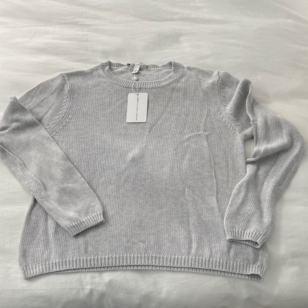 Autumn Cashmere Soft Silver Crew Neck Sweater